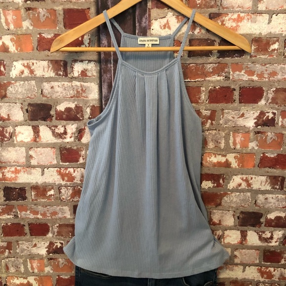Zenana Outfitters Tops - Zenna Outfitters Ribbed Baby Blue Tank EUC